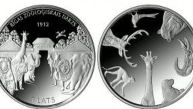 Питомцы Рижского зоопарка изображены на монете