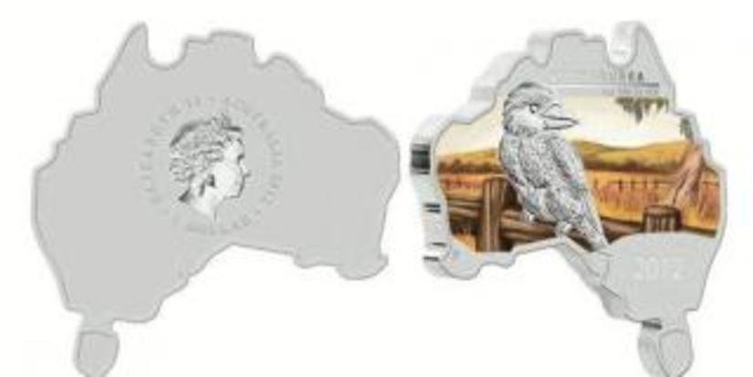 Кукабара на оригинальной австралийской монете