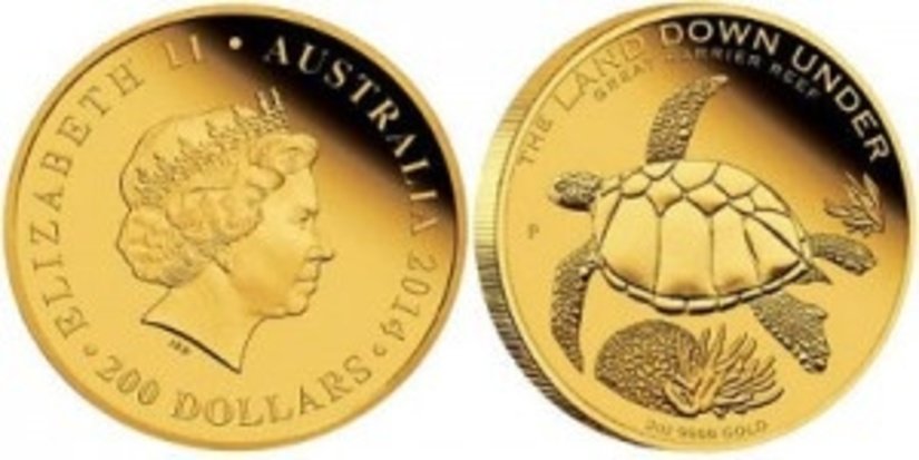 Золотая монета «Большой Барьерный риф»