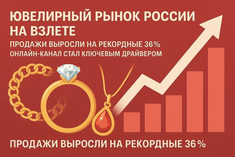 Ювелирный рынок России на взлете: продажи выросли на рекордные 36%, а онлайн-канал стал ключевым драйвером