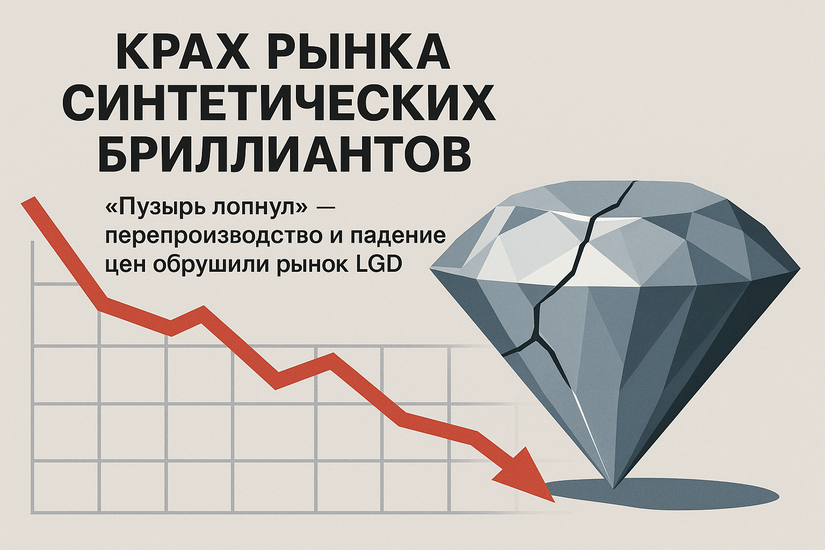 Рынок синтетических бриллиантов переживает крах: «пузырь лопнул» из-за перепроизводства и падения цен