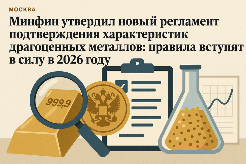 Минфин РФ утвердил новый регламент подтверждения характеристик драгоценных металлов: правила вступят в силу в 2026 году