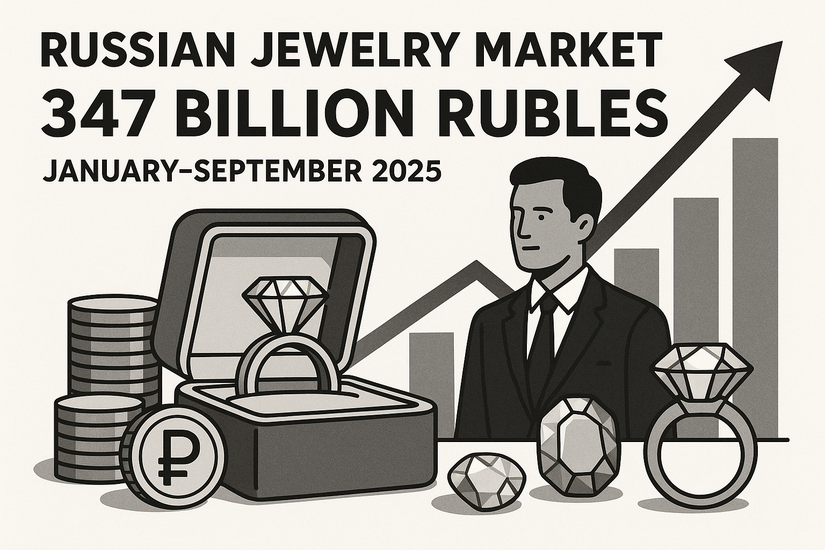 347 млрд рублей составил объем российского ювелирного рынка за январь-сентябрь 2025 года