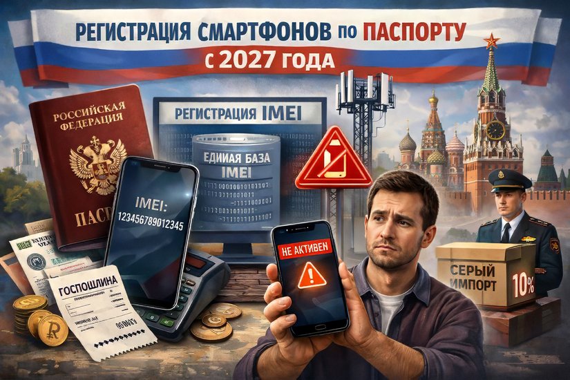 Смартфон по паспорту и с госпошлиной: в России введут платную регистрацию IMEI с 2027 года