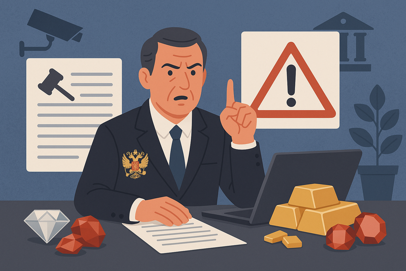 Федеральная пробирная палата напоминает об обязанности сообщать о подозрительных операциях с драгоценными металлами и камнями