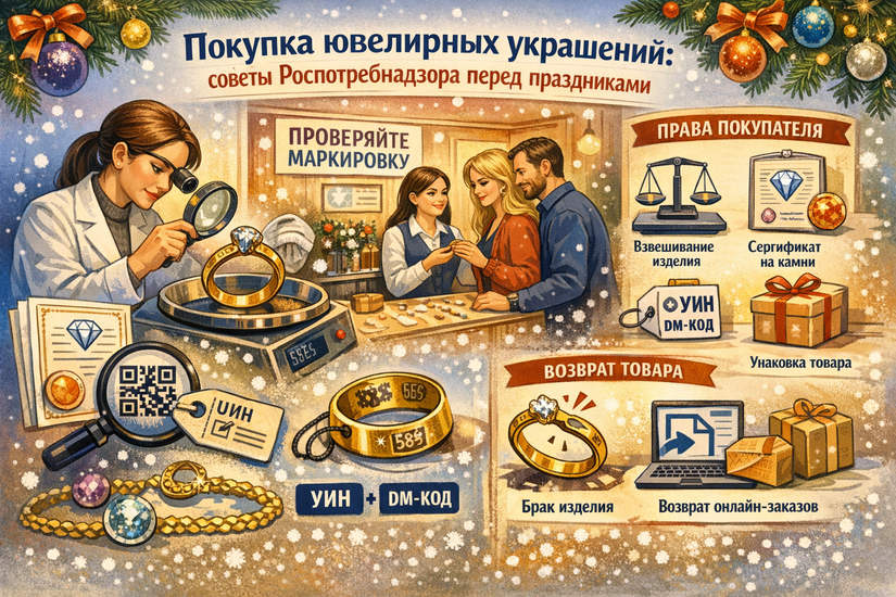 Роспотребнадзор напомнил правила покупки ювелирных украшений перед праздниками