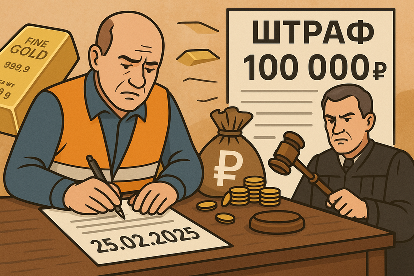 Опечатка на 100 000 рублей: золотодобытчик оштрафован за ошибку в отчёте