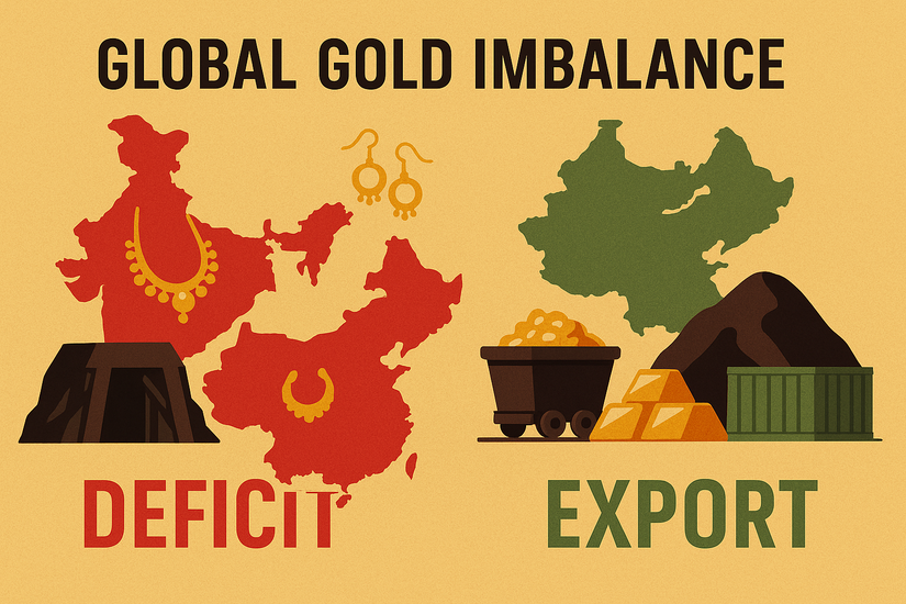 Глобальный дисбаланс золота: Индия потребляет в 50 раз больше, чем производит, а Россия и Австралия — главные экспортеры
