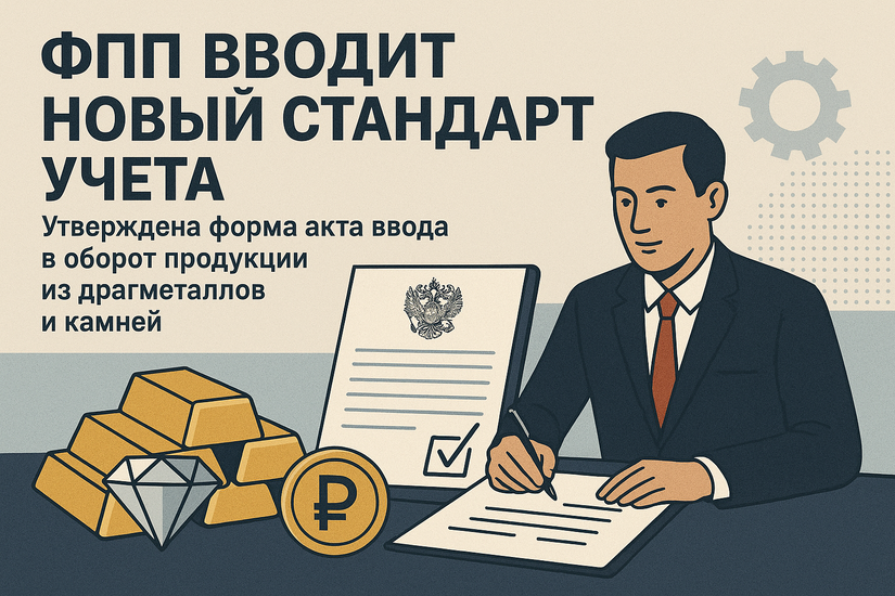 ФПП вводит новый стандарт учета: утверждена форма акта ввода в оборот продукции из драгметаллов и камней