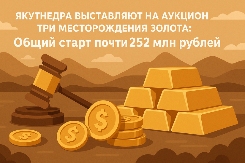 Якутнедра выставляют на аукцион три месторождения золота: Общий старт почти 252 млн рублей