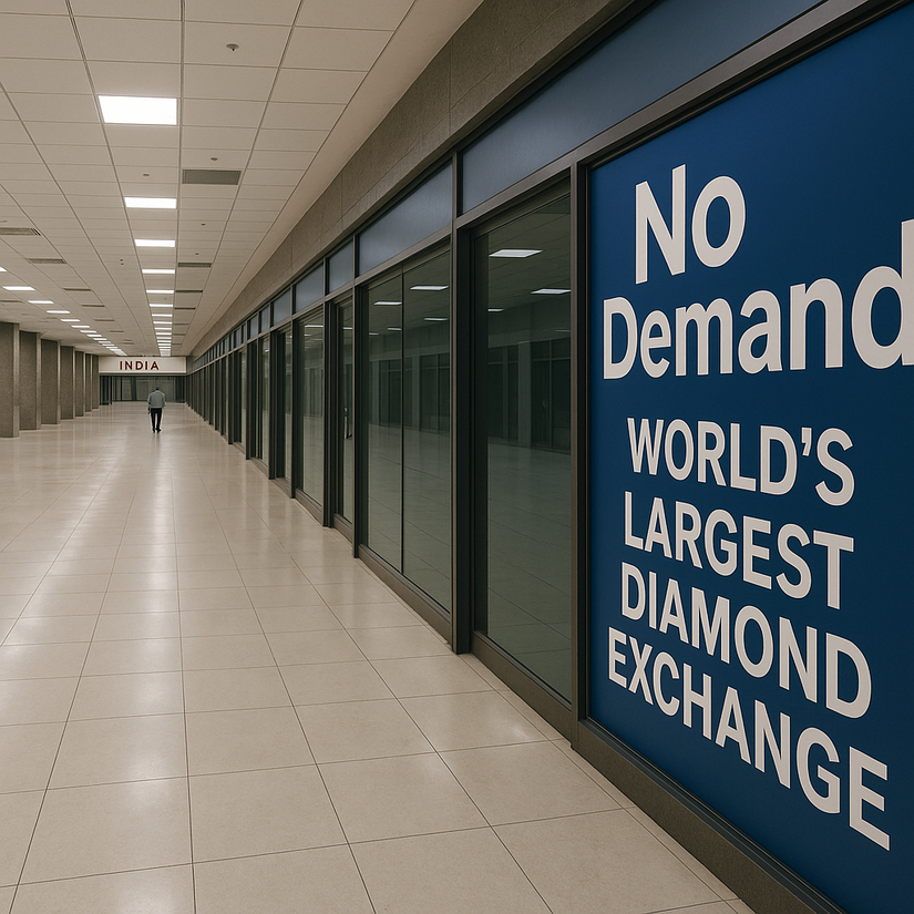 Крупнейшая в мире алмазная биржа в Индии пустует на фоне падения спроса и роста американских пошлин