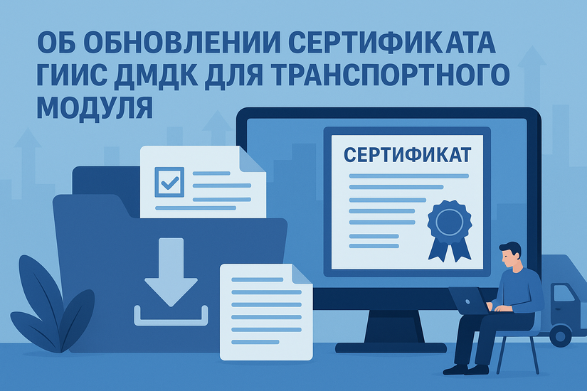 Напоминание о необходимости обновления сертификата ГИИС ДМДК для транспортного модуля