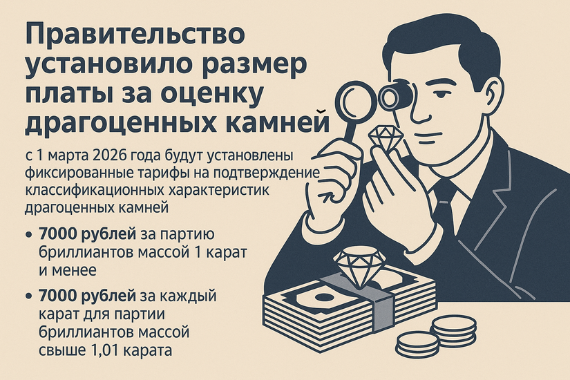 Правительство РФ установило размер платы за оценку драгоценных камней