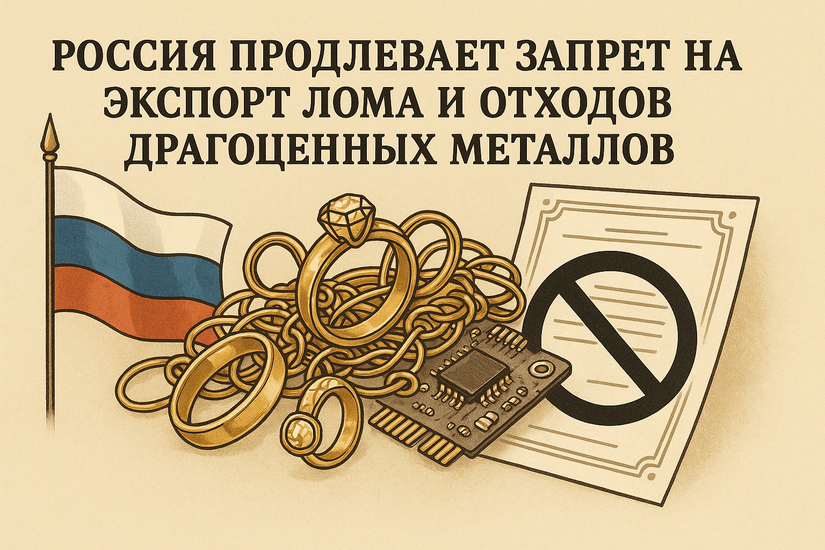 Россия продлевает запрет на экспорт лома и отходов драгоценных металлов