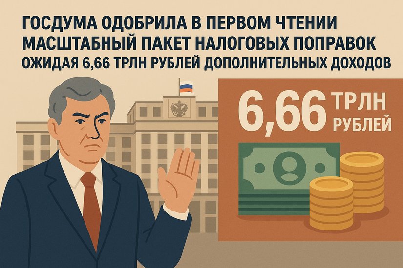 Госдума РФ одобрила в первом чтении масштабный пакет налоговых поправок, ожидая $6,66 трлн рублей дополнительных доходов