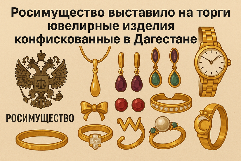 Росимущество выставило на торги ювелирные изделия конфискованные в Дагестане