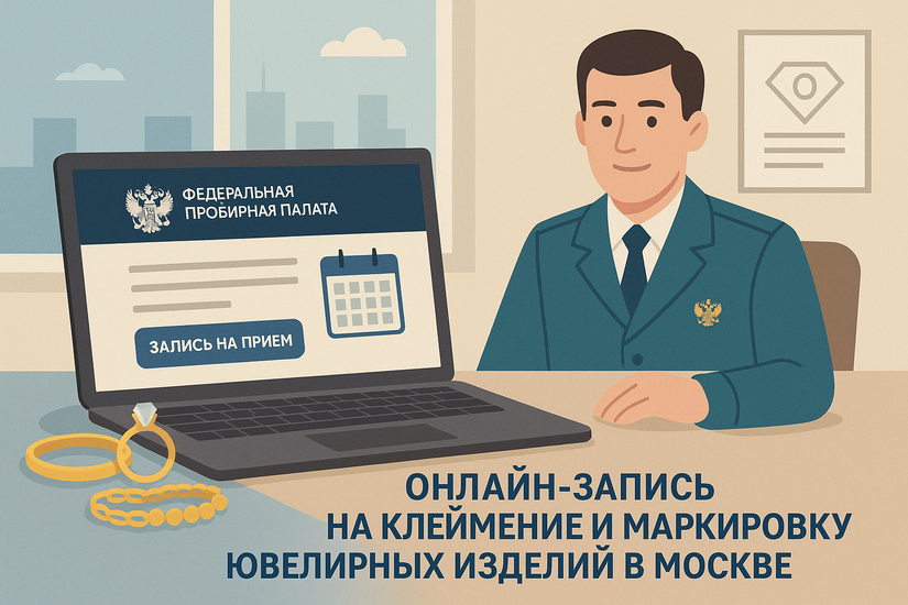 Федеральная пробирная палата запустила онлайн-запись на клеймение и маркировку ювелирных изделий в Москве