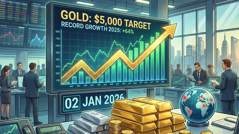 Золото открывает 2026 год ростом: рынок нацелен на $5 000 за унцию