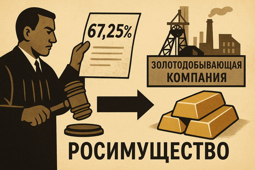 Суд передал 67,25% акций золотодобывающей компании Росимуществу