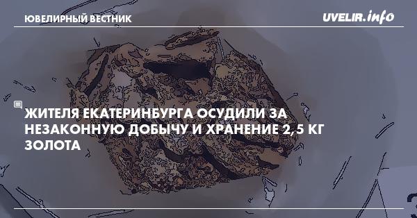 Жителя Екатеринбурга осудили за незаконную добычу и хранение 2,5 кг золота