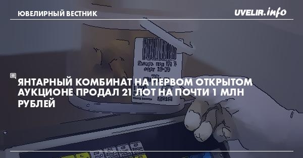 Янтарный комбинат на первом открытом аукционе продал 21 лот на почти 1 млн рублей