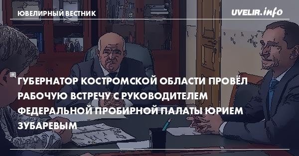 Губернатор Костромской области провёл рабочую встречу с руководителем Федеральной пробирной палаты Юрием Зубаревым