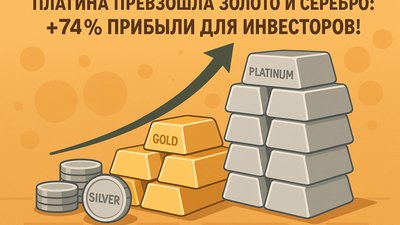 Платина превзошла золото и серебро: +74% прибыли для инвесторов!