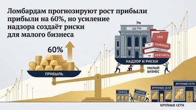 Ломбардам прогнозируют рост прибыли на 60%, но усиление надзора создаёт риски для малого бизнеса