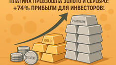Платина превзошла золото и серебро: +74% прибыли для инвесторов!