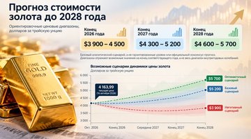 Золото снова может превысить $5500 за унцию: прогноз цен до конца 2026 года и на 2027–2028 годы