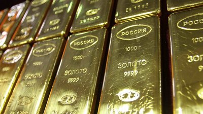 54,9 тонны слитков золота экспортировала Россия за рубеж в сентябре