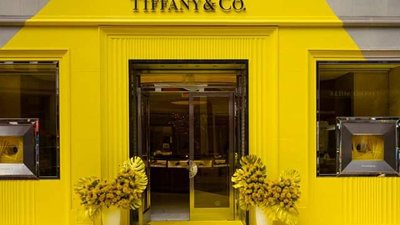 Появился первый в мире желтый бутик Tiffany