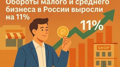 Обороты малого и среднего бизнеса в России выросли на 11%