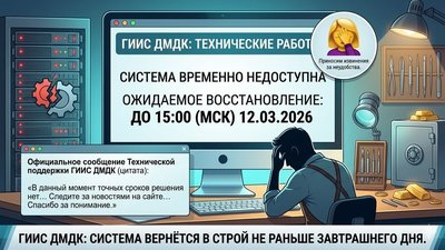 Сроки восстановления ГИИС ДМДК: система вернется в строй не раньше 12 марта 2026 года