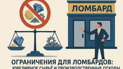 ФПП вводит ограничения для ломбардов: Ювелирное сырье и производственные отходы под запретом залога