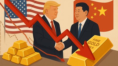Золото дешевеет на фоне заключения торговой сделки между США и Китаем