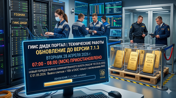 ГИИС ДМДК будет обновлена до версии 7.1.3: вводятся новые правила вывоза золотых слитков