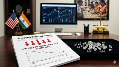 Rapaport: Цены на бриллианты продолжили падение в январе, несмотря на надежды на торговое соглашение США и Индии
