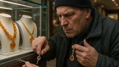 В Светлогорске мужчина украл янтарные украшения, воспользовавшись забытым ключом