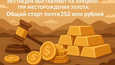 Якутнедра выставляют на аукцион три месторождения золота: Общий старт почти 252 млн рублей