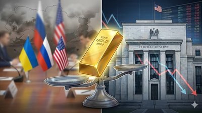 Золото замерло в ожидании: геополитическая разрядка против проблем в экономике США