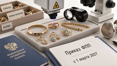 ФПП меняет правила работы с ювелирными изделиями вторичного рынка: с марта 2027 года их разрешат направлять на опробование и клеймение