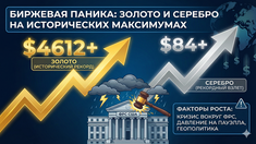 Биржевой шторм: Золото пробило $4600, серебро выше $84 на фоне кризиса вокруг ФРС