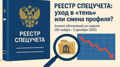 РЕЕСТР СПЕЦУЧЕТА: уход в «тень» или смена профиля? Анализ обновлений за неделю (28 ноября – 5 декабря 2025)