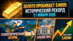 Золото пробивает $4800: исторический рекорд на фоне геополитического шторма и кризиса ФРС
