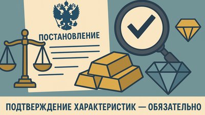 Минфин РФ определил, какие операции с драгоценными металлами и камнями будут требовать обязательного подтверждения характеристик