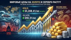 Золото бьет рекорды: цены превысили отметку в $5200 на фоне неопределенности в мировой торговле