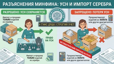 Налоговые коллизии: Минфин разъяснил особенности применения УСН при импорте и реализации серебряных изделий