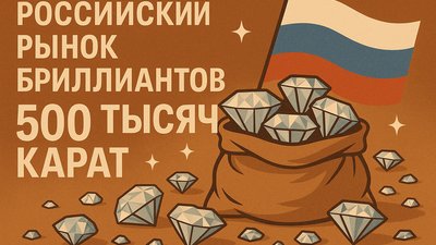 Российский рынок бриллиантов оценивается в 500 тысяч карат
