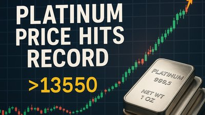 Цена на платину бьет рекорды, превысив $1350 впервые с 2021 года